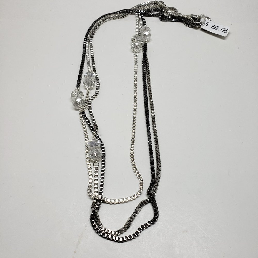 BALLET, Polished  34 inches Multi-strand  3 metals beaded long Necklace - Picture 4 of 7